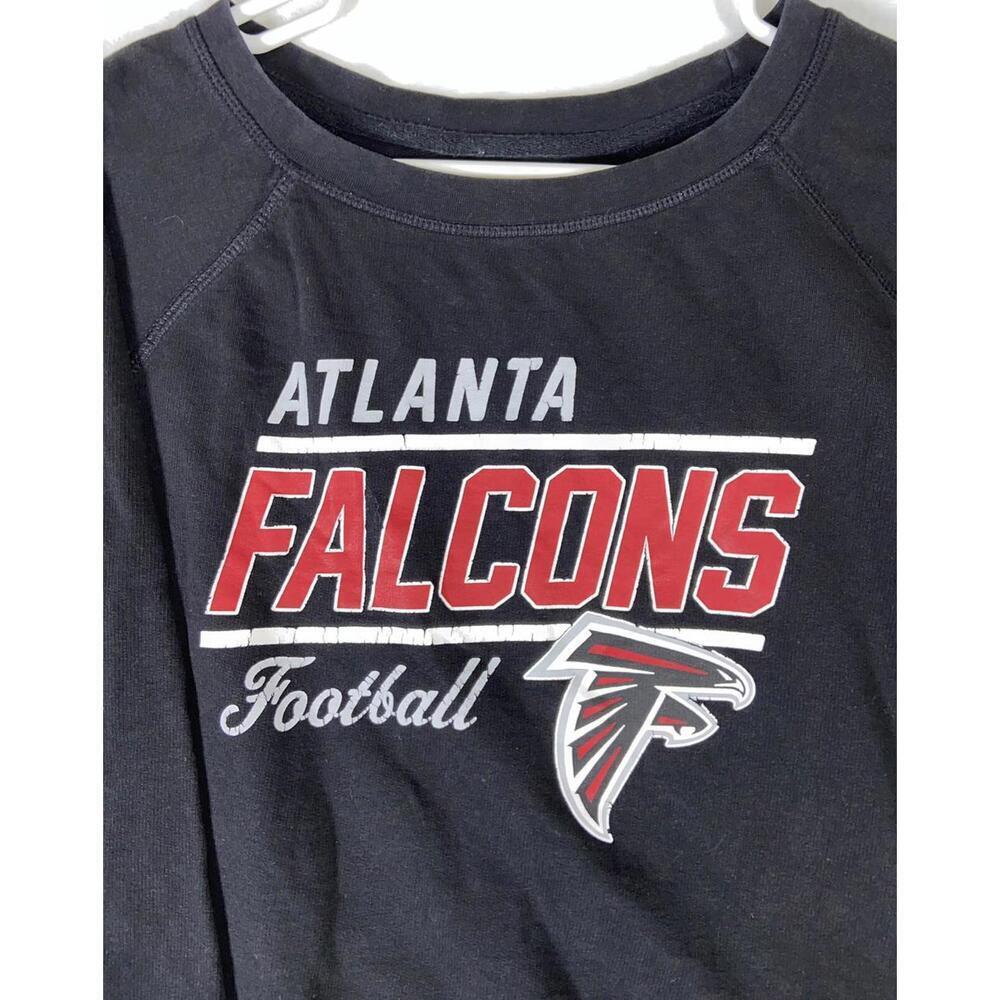 Atlanta Falcons Sweatshirt Womens Small S Black NFL Cropped Fall Football Season